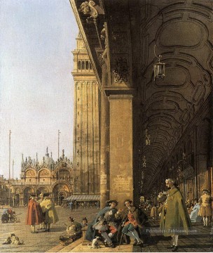 piazza san marco regardant vers l’est de la piazza san marco coin sud ouest et il colonnade Canaletto Peinture à l'huile